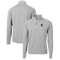 Men's Cutter & Buck Delaware Fightin' Blue Hens Adapt Eco Knit Hybrid Recycled Quarter-Zip Pullover Top