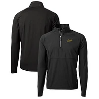 Men's Cutter & Buck Black George Mason Patriots Adapt Eco Knit Hybrid Recycled Full-Zip Logo Jacket