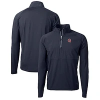 Men's Cutter & Buck Navy Gonzaga Bulldogs Adapt Eco Knit Hybrid Recycled Full-Zip Logo Jacket