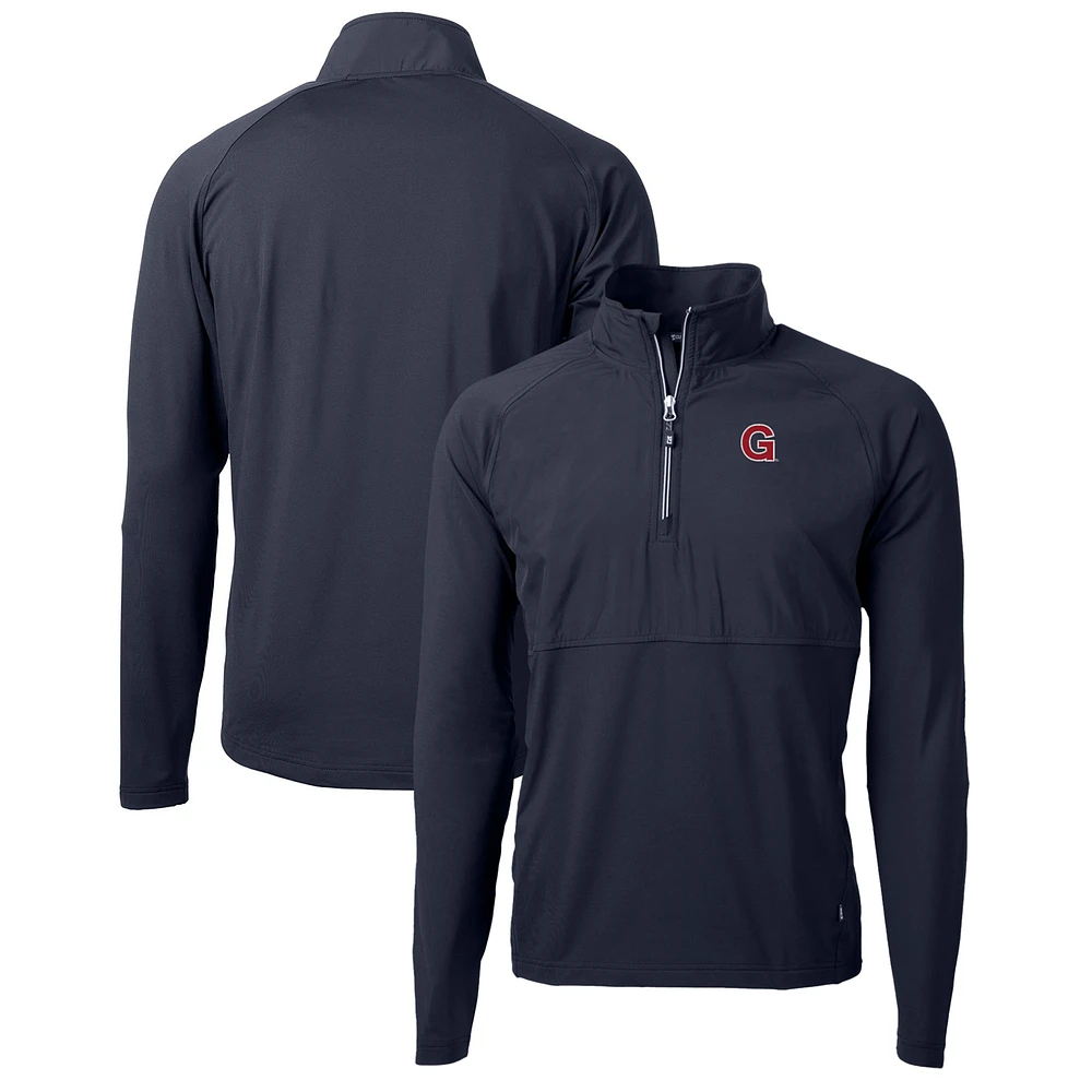 Men's Cutter & Buck Navy Gonzaga Bulldogs Adapt Eco Knit Hybrid Recycled Full-Zip Logo Jacket