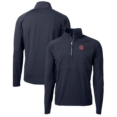 Men's Cutter & Buck Navy Gonzaga Bulldogs Adapt Eco Knit Hybrid Recycled Full-Zip Logo Jacket
