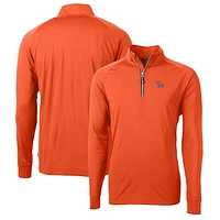 Men's Cutter & Buck Clemson Tigers Adapt Eco Knit Stretch Recycled Quarter-Zip Pullover Top