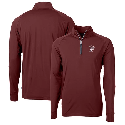 Men's Cutter & Buck Mississippi State Bulldogs Adapt Eco Knit Stretch Recycled Quarter-Zip Pullover Top