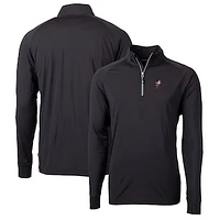 Men's Cutter & Buck Black Ohio State Buckeyes Adapt Eco Knit Stretch Recycled Quarter-Zip Pullover Top