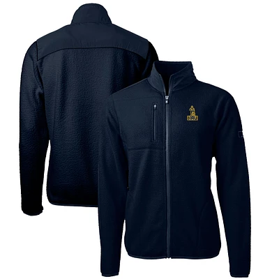 Men's Cutter & Buck Navy Northern Arizona Lumberjacks Cascade Eco Sherpa Fleece Full-Zip Jacket
