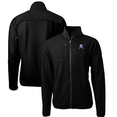 Men's Cutter & Buck Black Northwestern Wildcats Cascade Eco Sherpa Fleece Full-Zip Jacket