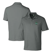Men's Cutter & Buck Steel Tulane Green Wave DryTec Genre Textured Solid Polo