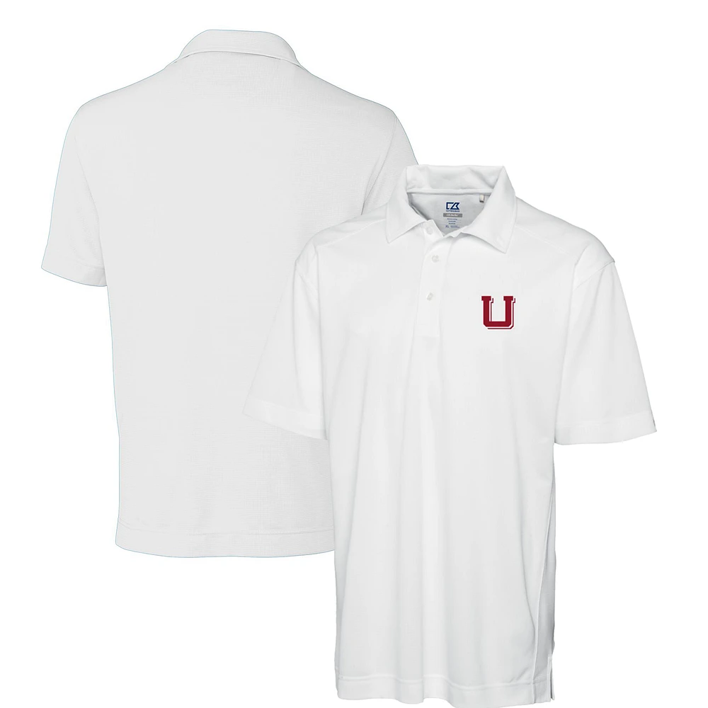 Men's Cutter & Buck White Utah Utes DryTec Genre Textured Solid Polo