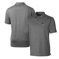 Men's Cutter & Buck Heather Charcoal Delaware Fightin' Blue Hens Forge Stretch Polo