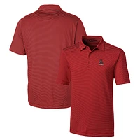 Men's Cutter & Buck Crimson Alabama Tide Forge Pencil Stripe Stretch Polo
