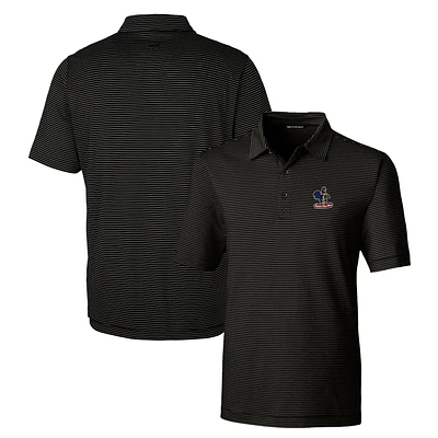 Men's Cutter & Buck Delaware Fightin' Blue Hens Forge Pencil Stripe Stretch Polo