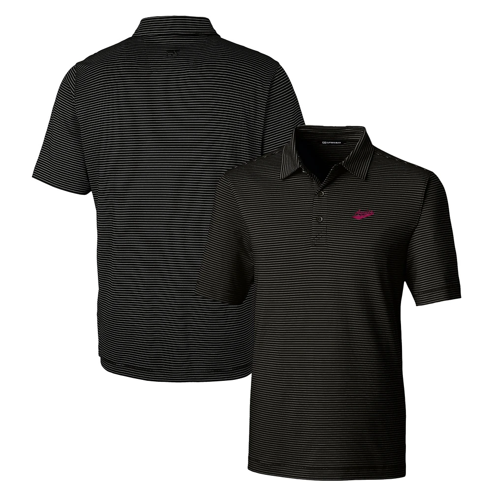 Men's Cutter & Buck New Mexico State Aggies Forge Pencil Stripe Stretch Polo