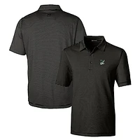 Men's Cutter & Buck Black Portland State Vikings Forge Pencil Stripe Stretch Polo
