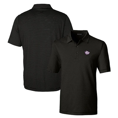 Men's Cutter & Buck Black TCU Horned Frogs Forge Pencil Stripe Stretch Polo