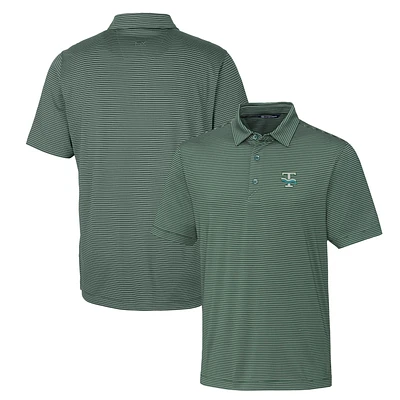 Men's Cutter & Buck Tulane Green Wave Forge Pencil Stripe Stretch Polo