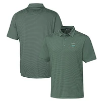 Men's Cutter & Buck Tulane Green Wave Forge Pencil Stripe Stretch Polo