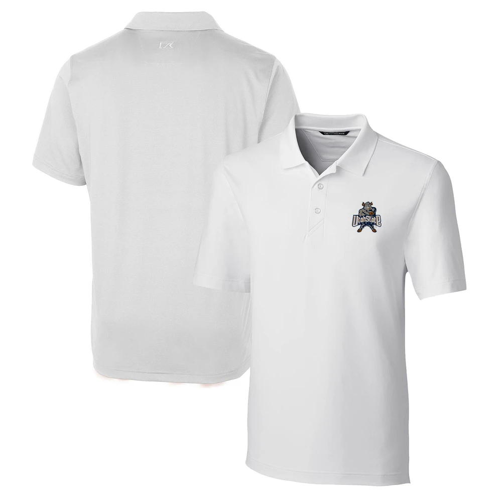 Men's Cutter & Buck White Utah State Aggies Forge Stretch Polo