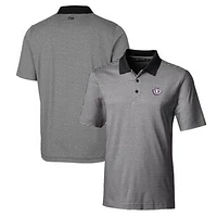 Men's Cutter & Buck Black TCU Horned Frogs Forge Tonal Stripe Stretch Polo