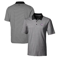 Men's Cutter & Buck Black TCU Horned Frogs Forge Tonal Stripe Stretch Polo