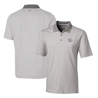 Men's Cutter & Buck Gray TCU Horned Frogs Forge Tonal Stripe Stretch Polo