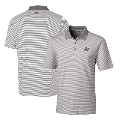 Men's Cutter & Buck Gray TCU Horned Frogs Forge Tonal Stripe Stretch Polo