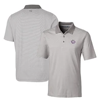 Men's Cutter & Buck Gray TCU Horned Frogs Forge Tonal Stripe Stretch Polo