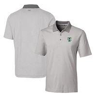 Men's Cutter & Buck Gray Tulane Green Wave Forge Tonal Stripe Stretch Polo