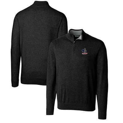 Men's Cutter & Buck Black Delaware Fightin' Blue Hens Lakemont Quarter-Zip Pullover Sweater