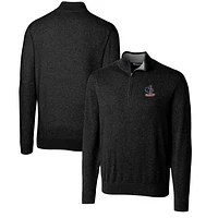 Men's Cutter & Buck Black Delaware Fightin' Blue Hens Lakemont Quarter-Zip Pullover Sweater