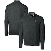 Men's Cutter & Buck Heather Charcoal Florida State Seminoles Lakemont Quarter-Zip Pullover Sweater