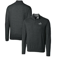 Men's Cutter & Buck Heather Charcoal Old Dominion Monarchs Lakemont Quarter-Zip Pullover Sweater