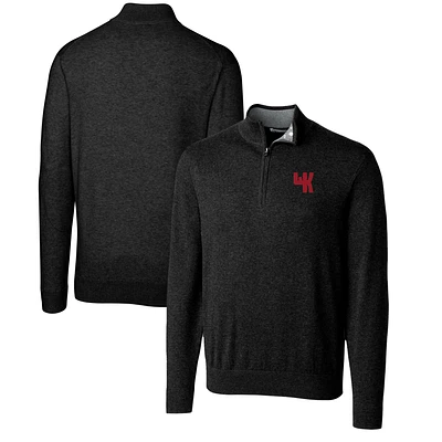 Men's Cutter & Buck Black Western Kentucky Hilltoppers Lakemont Quarter-Zip Pullover Sweater