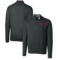 Men's Cutter & Buck Heather Charcoal Western Kentucky Hilltoppers Lakemont Quarter-Zip Pullover Sweater