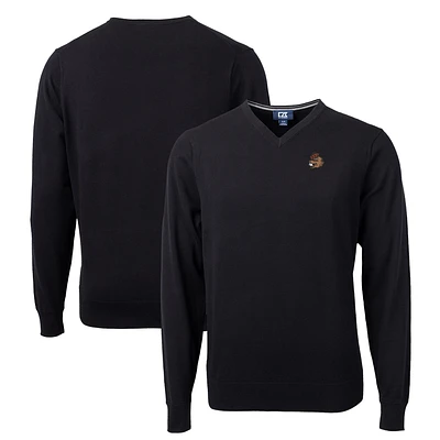 Men's Cutter & Buck Black Oregon State Beavers Lakemont Tri-Blend V-Neck Pullover Sweater