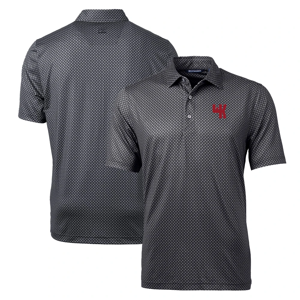 Men's Cutter & Buck Black Western Kentucky Hilltoppers Pike Banner Stretch Polo