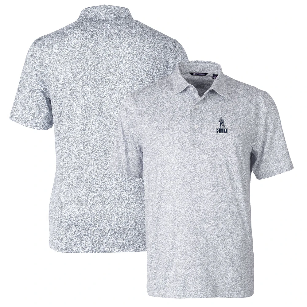 Men's Cutter & Buck Gray Northern Arizona Lumberjacks Pike Constellation Stretch Polo