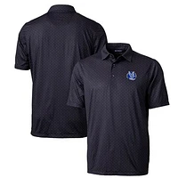 Men's Cutter & Buck Black Air Force Falcons Primary Team Logo Pike Double Dot Print Stretch Polo