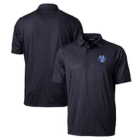 Men's Cutter & Buck Black Air Force Falcons Primary Team Logo Pike Double Dot Print Stretch Polo