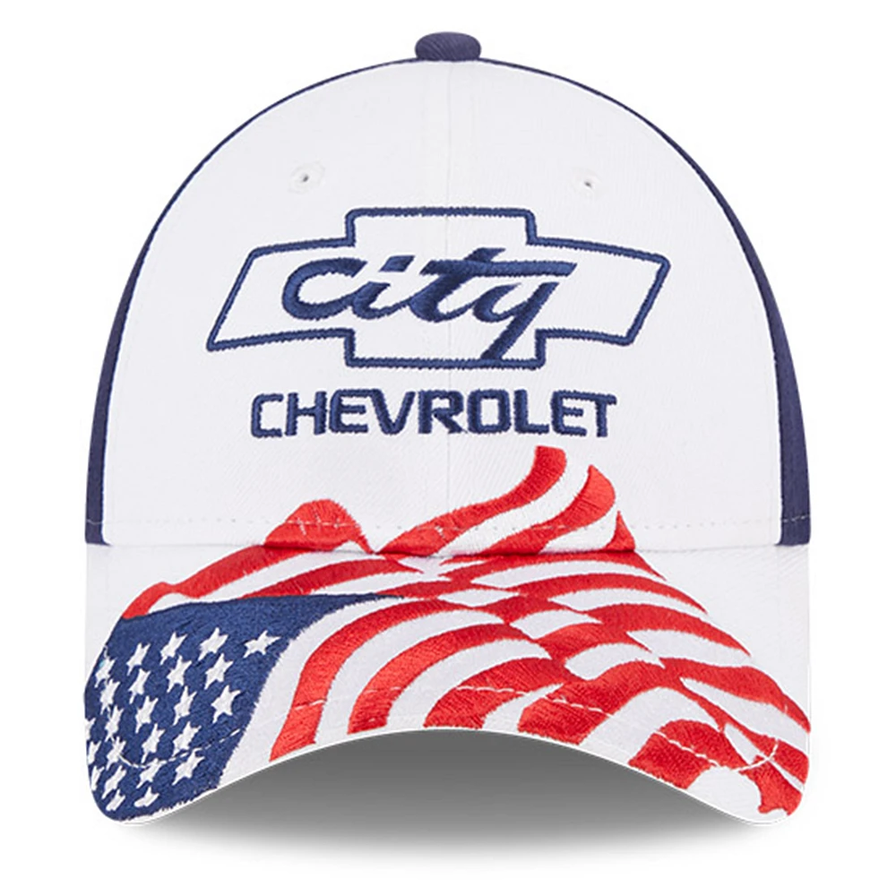 Men's New Era White/Blue City Chevrolet 9FORTY Americana Snapback Adjustable Hat