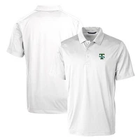 Cutter & Buck White Tulane Green Wave Primary Team Logo Prospect Textured Stretch Polo