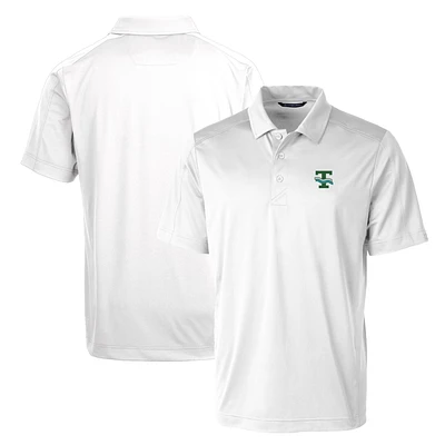 Cutter & Buck White Tulane Green Wave Primary Team Logo Prospect Textured Stretch Polo
