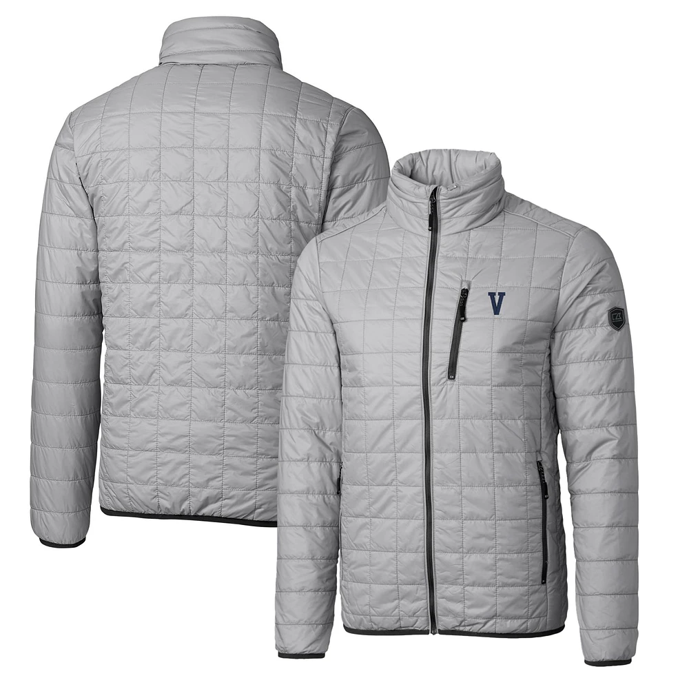 Cutter & Buck Gray Villanova Wildcats Primary Team Logo Rainier PrimaLoft Eco Insulated Full-Zip Puffer Jacket