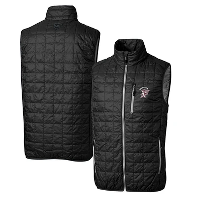 Cutter & Buck Black Mississippi State Bulldogs Primary Team Logo Rainier PrimaLoft Eco Insulated Full-Zip Puffer Vest