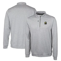 Men's Cutter & Buck Gray FIU Panthers Heathered Vault Stealth Quarter-Zip Pullover Top