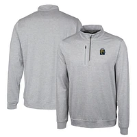 Men's Cutter & Buck Gray FIU Panthers Heathered Vault Stealth Quarter-Zip Pullover Top