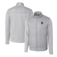 Men's Cutter & Buck Gray Oregon State Beavers Vault Stealth Hybrid Quilted Full-Zip Windbreaker Jacket