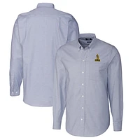 Men's Cutter & Buck Light Blue Northern Arizona Lumberjacks Vault Stretch Oxford Long Sleeve Button-Down Shirt