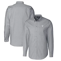 Men's Cutter & Buck Charcoal Villanova Wildcats Vault Stretch Oxford Long Sleeve Button-Down Shirt