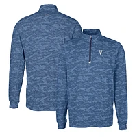 Men's Cutter & Buck Navy Villanova Wildcats Vault Traverse Camo Print Stretch Quarter-Zip Pullover Top