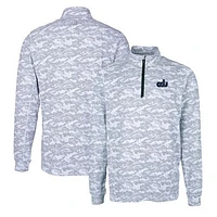 Men's Cutter & Buck Charcoal Old Dominion Monarchs Vault Traverse Camo Print Stretch Quarter-Zip Pullover Top